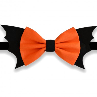  Papion Halloween, negru si orange, model Aripi mari de liliac